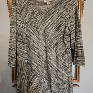 Dressbarn Black and Gray Knit Top